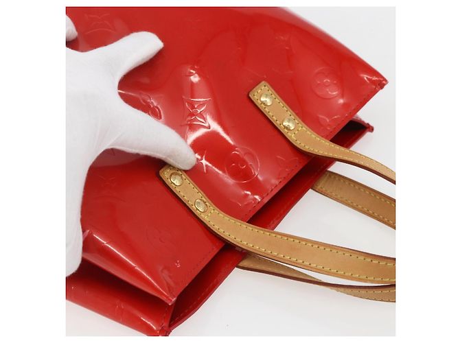 LOUIS VUITTON Monogram Vernis Reade PM Borsa a Mano Rossa M91088 LV Auth 158118 Rosso - vista 6