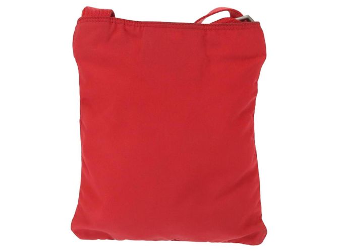 Borsa a Spalla PRADA in Nylon Rossa Auth 158704 Rosso - vista 2