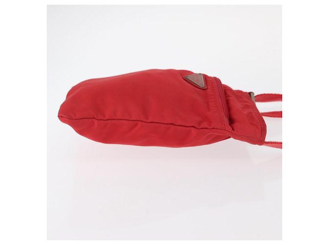 Borsa a Spalla PRADA in Nylon Rossa Auth 158704 Rosso - vista 3