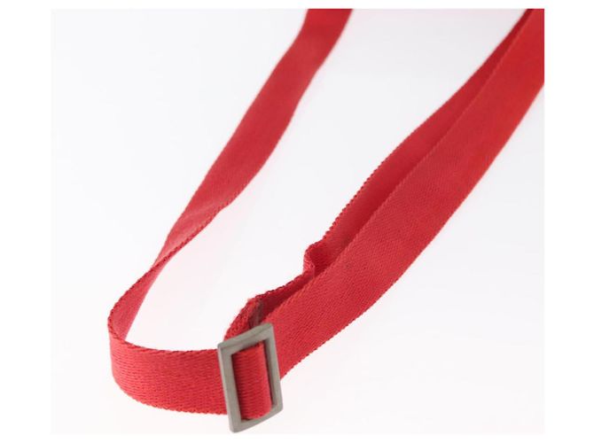 Borsa a Spalla PRADA in Nylon Rossa Auth 158704 Rosso - vista 7