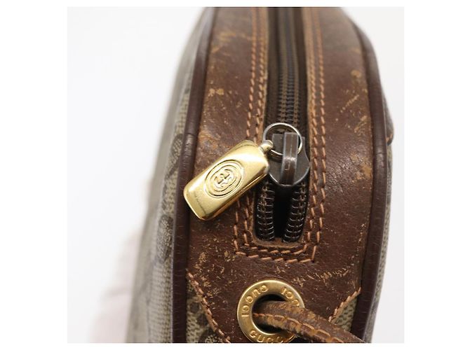 Borsa Sherry Line GG Supreme Web di GUCCI in PVC beige e oro 156 02 066 Auth 157754 D'oro - vista 15