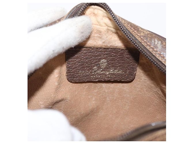 Borsa Sherry Line GG Supreme Web di GUCCI in PVC beige e oro 156 02 066 Auth 157754 D'oro - vista 16