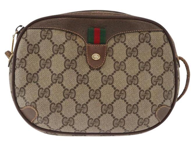 Borsa Sherry Line GG Supreme Web di GUCCI in PVC beige e oro 156 02 066 Auth 157754 D'oro - vista 2