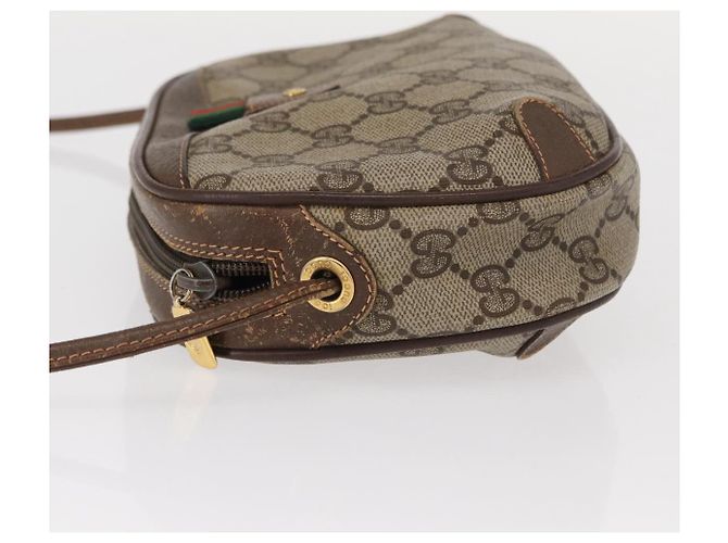 Borsa Sherry Line GG Supreme Web di GUCCI in PVC beige e oro 156 02 066 Auth 157754 D'oro - vista 5