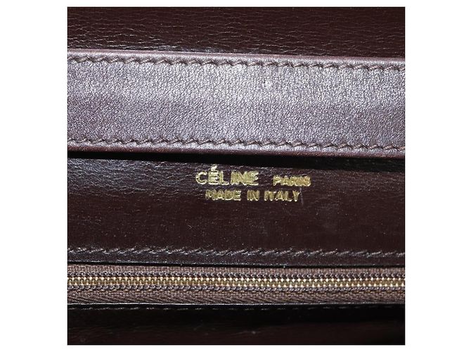 Céline Borsa a Spalla Celine C Sulky in Tela Marrone Oro Auth bs31808 D'oro - vista 18