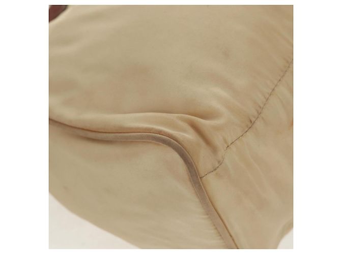 PRADA Borsa a Spalla con Catena Nylon Beige Argento Auth 160872 - vista 15