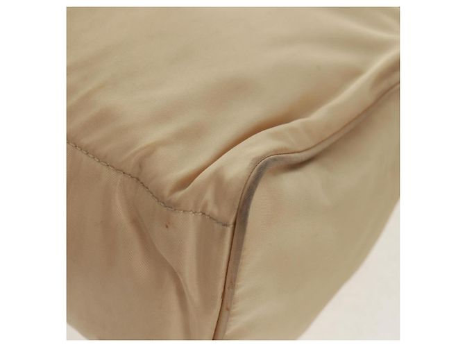 PRADA Borsa a Spalla con Catena Nylon Beige Argento Auth 160872 - vista 16