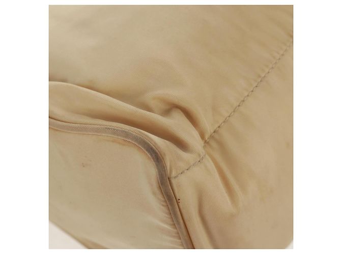 PRADA Borsa a Spalla con Catena Nylon Beige Argento Auth 160872 - vista 17