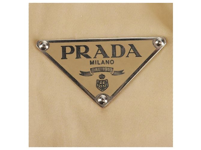 PRADA Borsa a Spalla con Catena Nylon Beige Argento Auth 160872 - vista 18