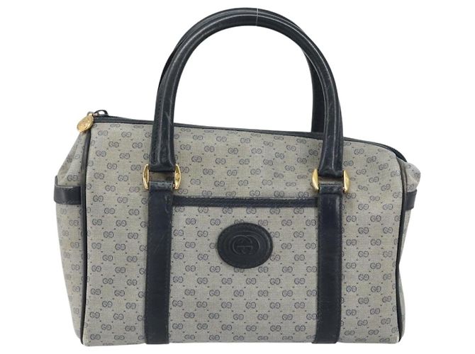 Gucci Borsa a mano Micro GG Supreme in PVC Navy Gold 000 58 0093 Auth BA9106 D'oro Blu navy - vista 2