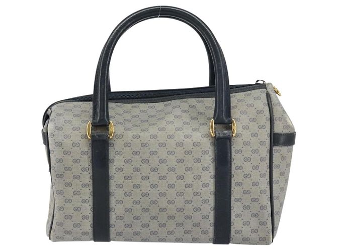 Gucci Borsa a mano Micro GG Supreme in PVC Navy Gold 000 58 0093 Auth BA9106 D'oro Blu navy - vista 3
