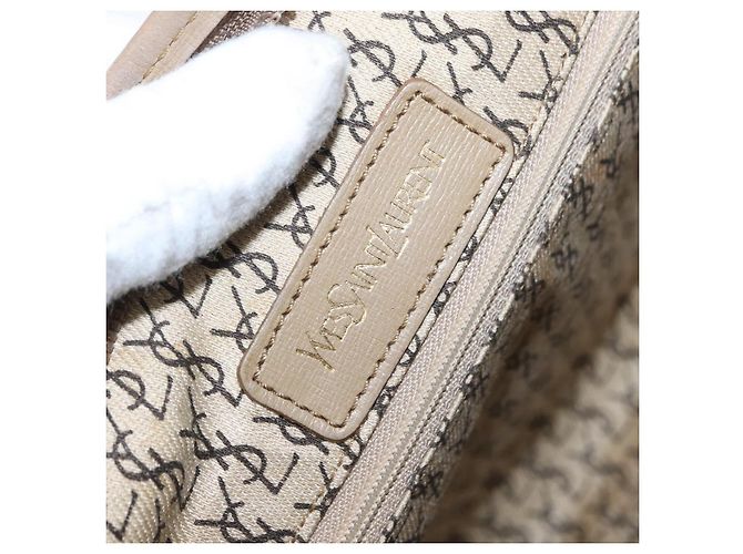 SAINT LAURENT Pochette in pelle PVC beige grigio Auth bs31751 Marrone - vista 14