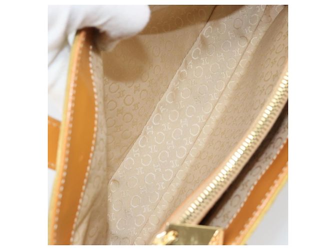 Céline Borsa tote in tela Macadam C di CELINE in suede giallo oro Auth 158378 D'oro - vista 10