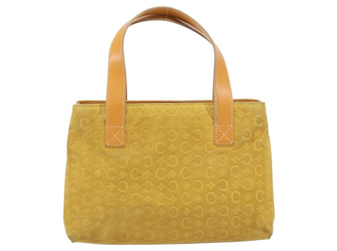 Céline Borsa tote in tela Macadam C di CELINE in suede giallo oro Auth 158378 D'oro - vista 13