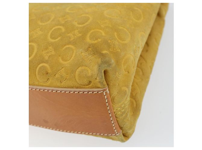 Céline Borsa tote in tela Macadam C di CELINE in suede giallo oro Auth 158378 D'oro - vista 14