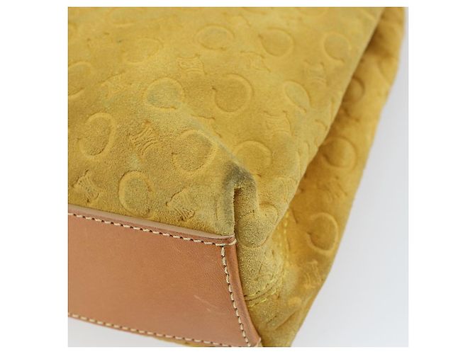 Céline Borsa tote in tela Macadam C di CELINE in suede giallo oro Auth 158378 D'oro - vista 16