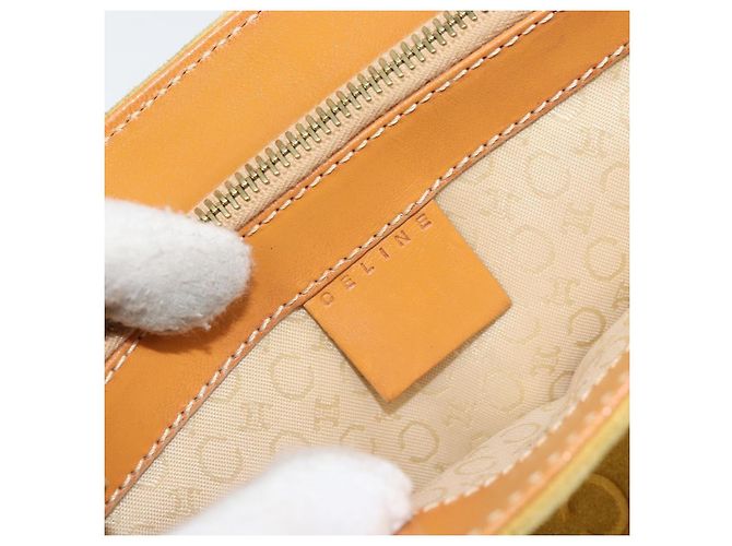 Céline Borsa tote in tela Macadam C di CELINE in suede giallo oro Auth 158378 D'oro - vista 17