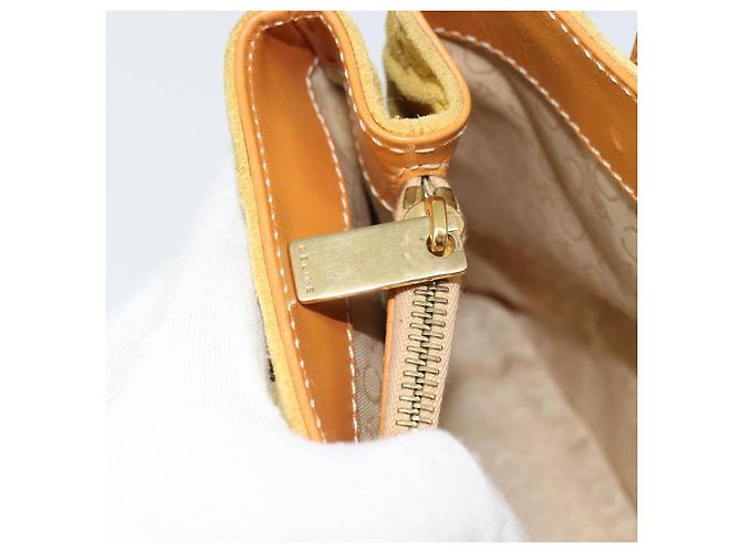 Céline Borsa tote in tela Macadam C di CELINE in suede giallo oro Auth 158378 D'oro - vista 20
