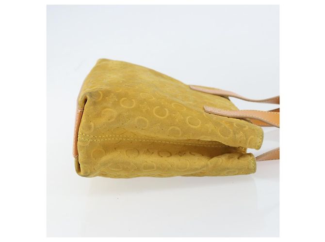 Céline Borsa tote in tela Macadam C di CELINE in suede giallo oro Auth 158378 D'oro - vista 3