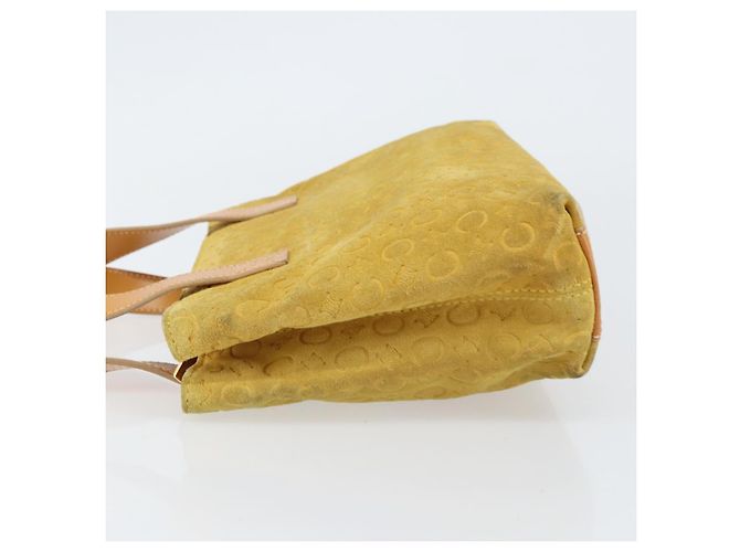 Céline Borsa tote in tela Macadam C di CELINE in suede giallo oro Auth 158378 D'oro - vista 4