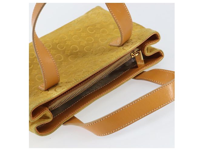 Céline Borsa tote in tela Macadam C di CELINE in suede giallo oro Auth 158378 D'oro - vista 6