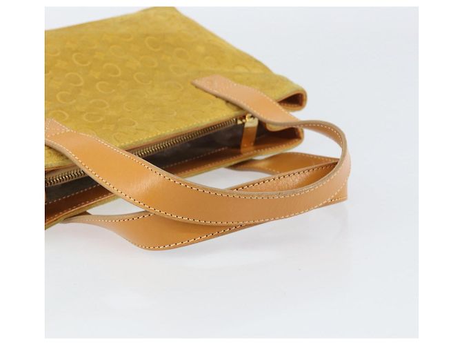 Céline Borsa tote in tela Macadam C di CELINE in suede giallo oro Auth 158378 D'oro - vista 7
