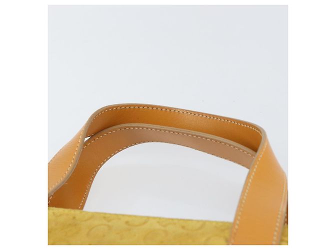 Céline Borsa tote in tela Macadam C di CELINE in suede giallo oro Auth 158378 D'oro - vista 8
