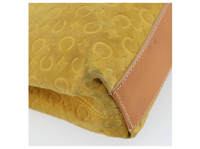 Céline Borsa tote in tela Macadam C di CELINE in suede giallo oro Auth 158378 D'oro - vista 9