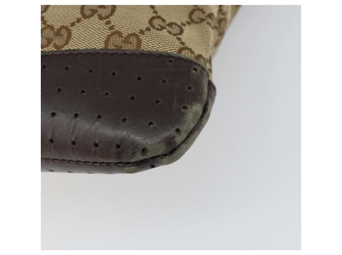 Bolsa de Ombro GG Canvas Gucci Bege Prata 145857 Auth ti3599 - vista 12