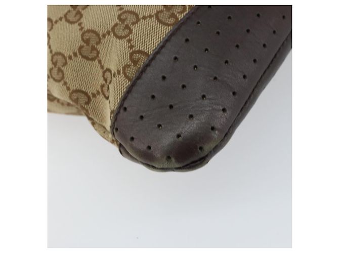 Bolsa de Ombro GG Canvas Gucci Bege Prata 145857 Auth ti3599 - vista 13