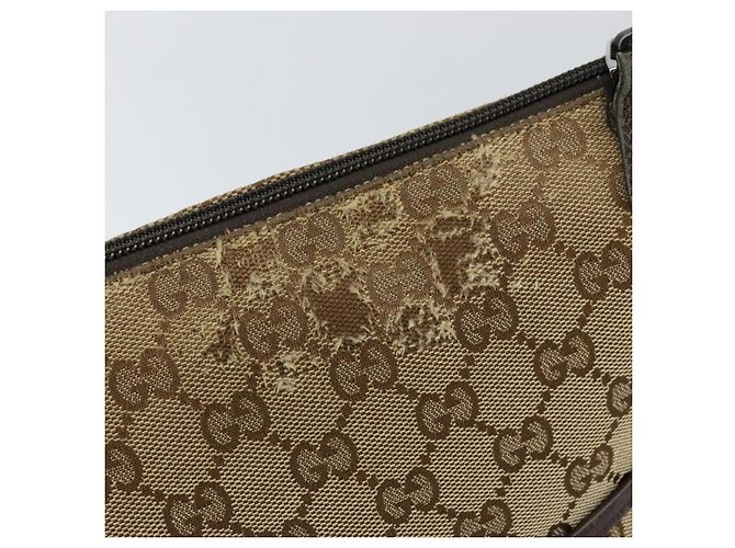 Bolsa de Ombro GG Canvas Gucci Bege Prata 145857 Auth ti3599 - vista 14