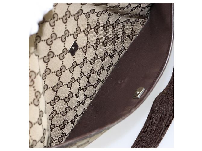 Bolsa de Ombro GG Canvas Gucci Bege Prata 145857 Auth ti3599 - vista 22