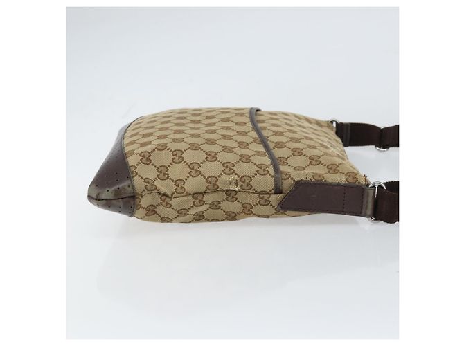 Bolsa de Ombro GG Canvas Gucci Bege Prata 145857 Auth ti3599 - vista 4
