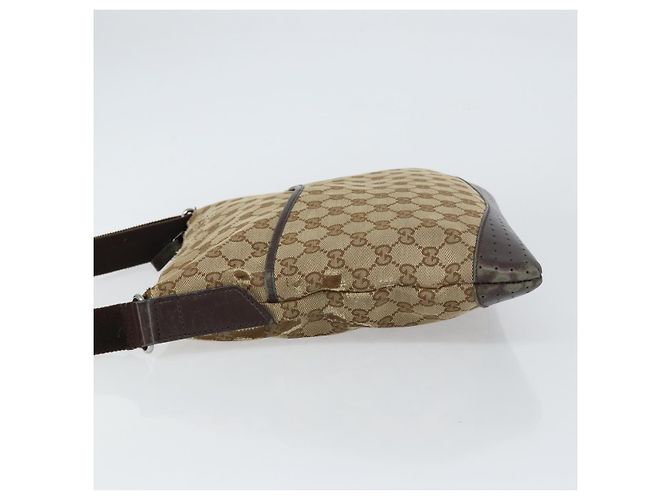 Bolsa de Ombro GG Canvas Gucci Bege Prata 145857 Auth ti3599 - vista 5