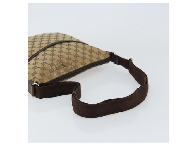 Bolsa de Ombro GG Canvas Gucci Bege Prata 145857 Auth ti3599 - vista 7
