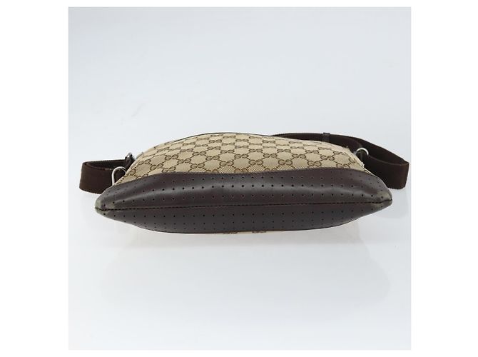 Bolsa de Ombro GG Canvas Gucci Bege Prata 145857 Auth ti3599 - vista 9