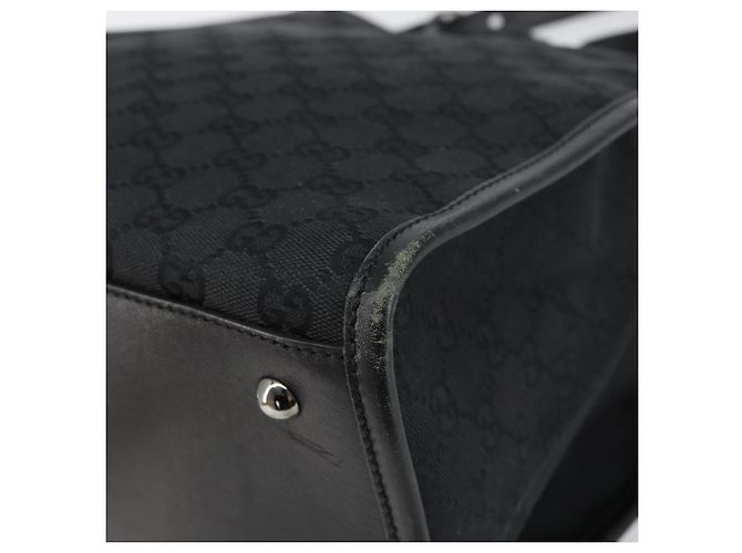 Borsa a Spalla GG Canvas Gucci Nera Argento 109101 Auth ep12109 Nero - vista 10