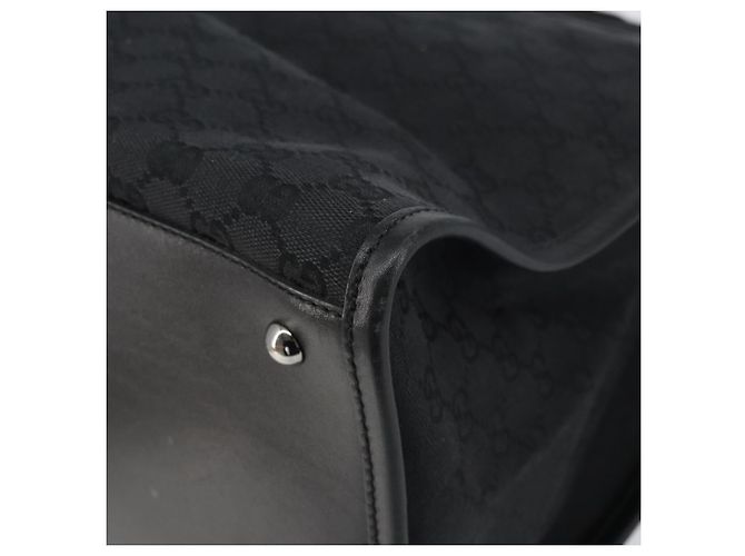 Borsa a Spalla GG Canvas Gucci Nera Argento 109101 Auth ep12109 Nero - vista 12