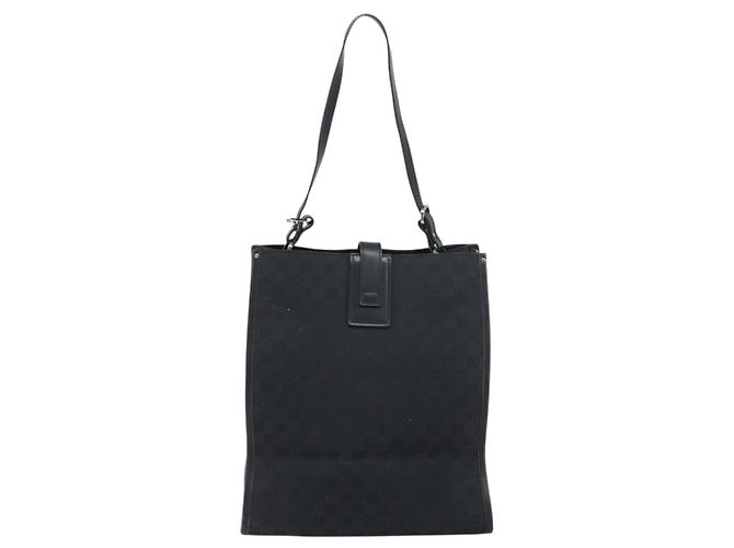 Borsa a Spalla GG Canvas Gucci Nera Argento 109101 Auth ep12109 Nero - vista 3