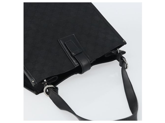 Borsa a Spalla GG Canvas Gucci Nera Argento 109101 Auth ep12109 Nero - vista 6