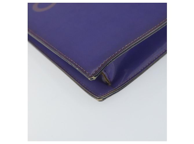 Borsa a spalla in vinile olografico CHANEL viola CC Auth ka1124 Porpora - vista 11