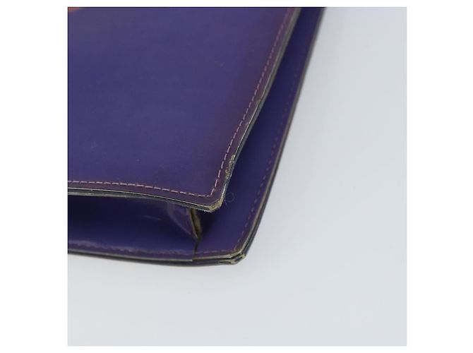 Borsa a spalla in vinile olografico CHANEL viola CC Auth ka1124 Porpora - vista 12