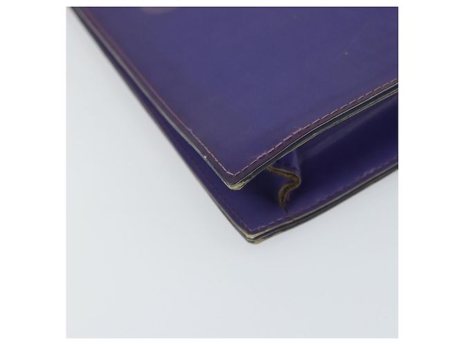 Borsa a spalla in vinile olografico CHANEL viola CC Auth ka1124 Porpora - vista 13