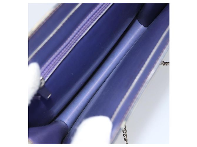 Borsa a spalla in vinile olografico CHANEL viola CC Auth ka1124 Porpora - vista 14
