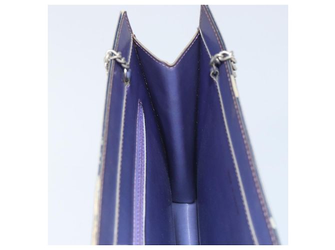 Borsa a spalla in vinile olografico CHANEL viola CC Auth ka1124 Porpora - vista 15