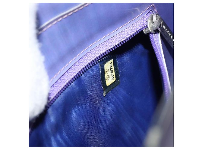 Borsa a spalla in vinile olografico CHANEL viola CC Auth ka1124 Porpora - vista 19