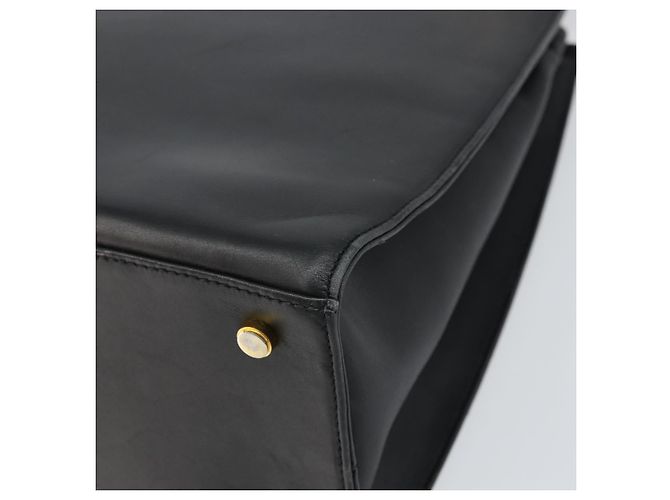 Borsa a Spalla Gancini in Pelle Nera e Oro Salvatore Ferragamo Auth 160687 Nero D'oro - vista 10