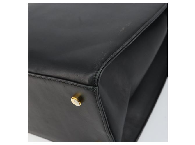 Borsa a Spalla Gancini in Pelle Nera e Oro Salvatore Ferragamo Auth 160687 Nero D'oro - vista 12