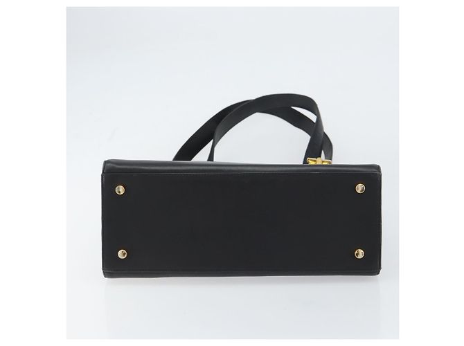 Borsa a Spalla Gancini in Pelle Nera e Oro Salvatore Ferragamo Auth 160687 Nero D'oro - vista 9