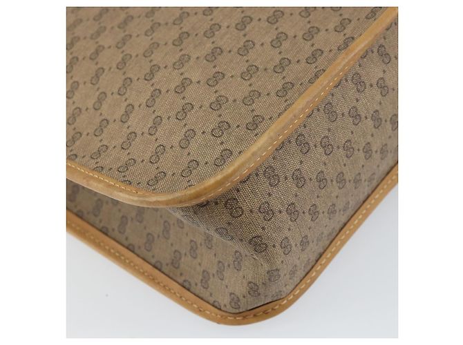 Gucci Borsa tote Micro GG Supreme in PVC beige e oro 14 002 4428 Auth 158385 D'oro - vista 11